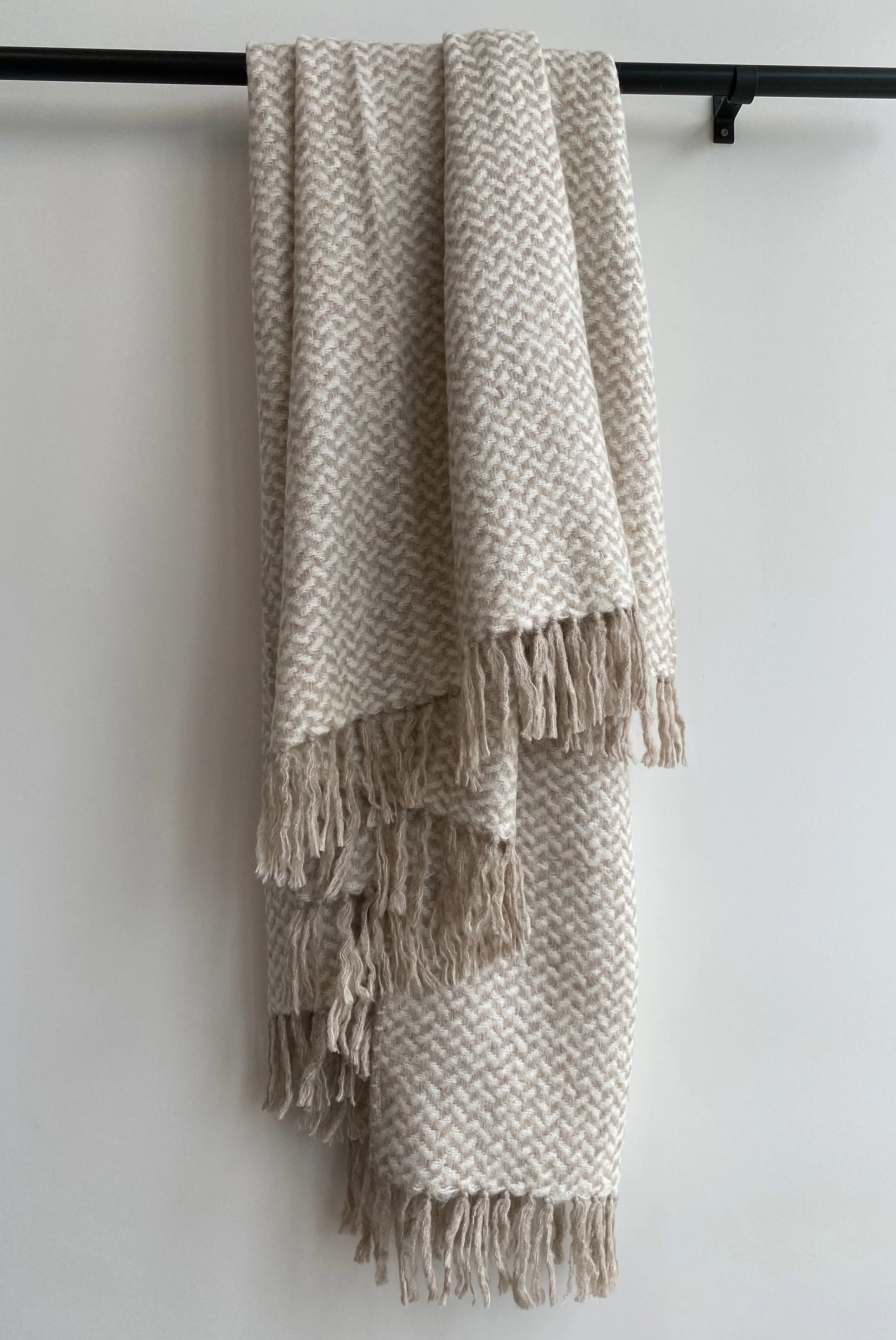 Audrey Throw - Camel/White - Image 3