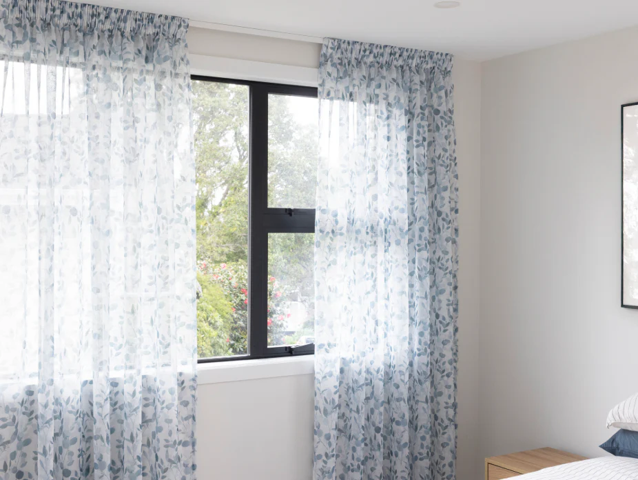Bayside Sheer Readymade Curtains - Blue/Grey