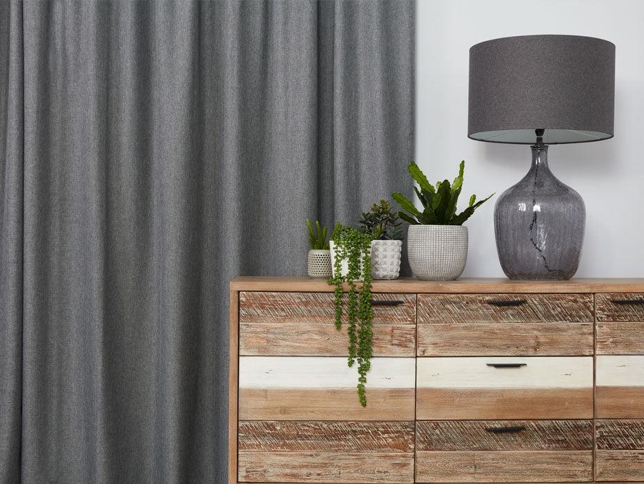 Denvor 140cm Charcoal Blockout Fabric - Image 2