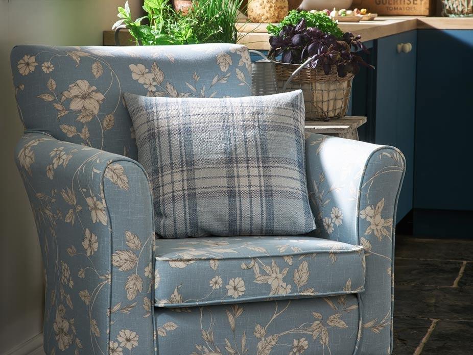 Etched Vine Wedgewood Fabric - Image 2