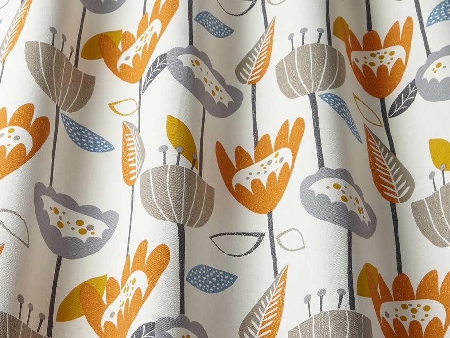 Flower Power Tangerine Fabric - Image 2