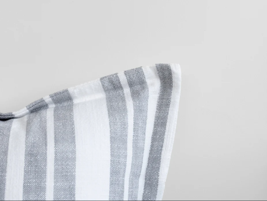 Laguna Stripe Filled Cushion - Light Grey/White - Image 2