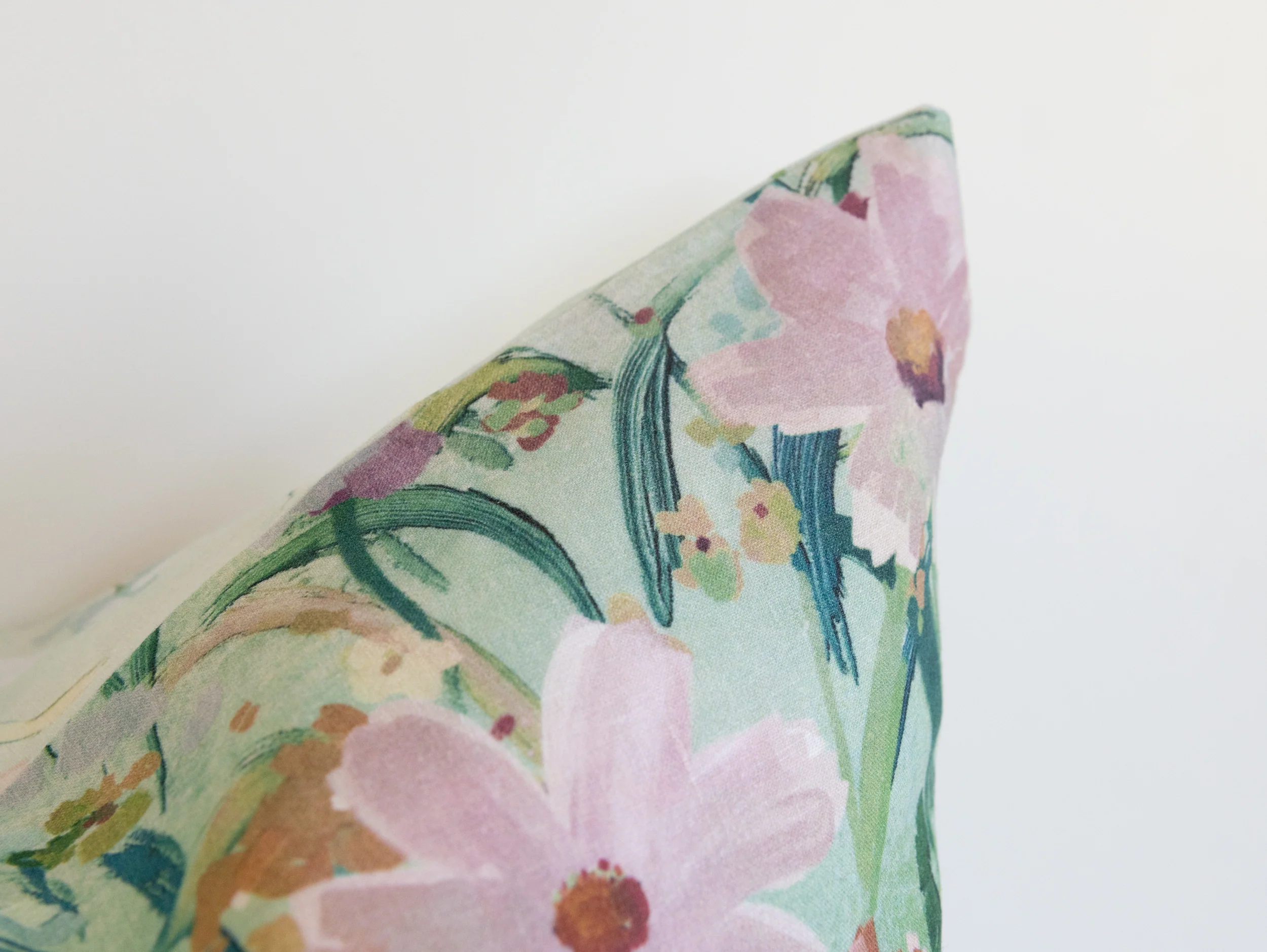 Maia Linen Filled Cushion - Mint Garden - Image 3