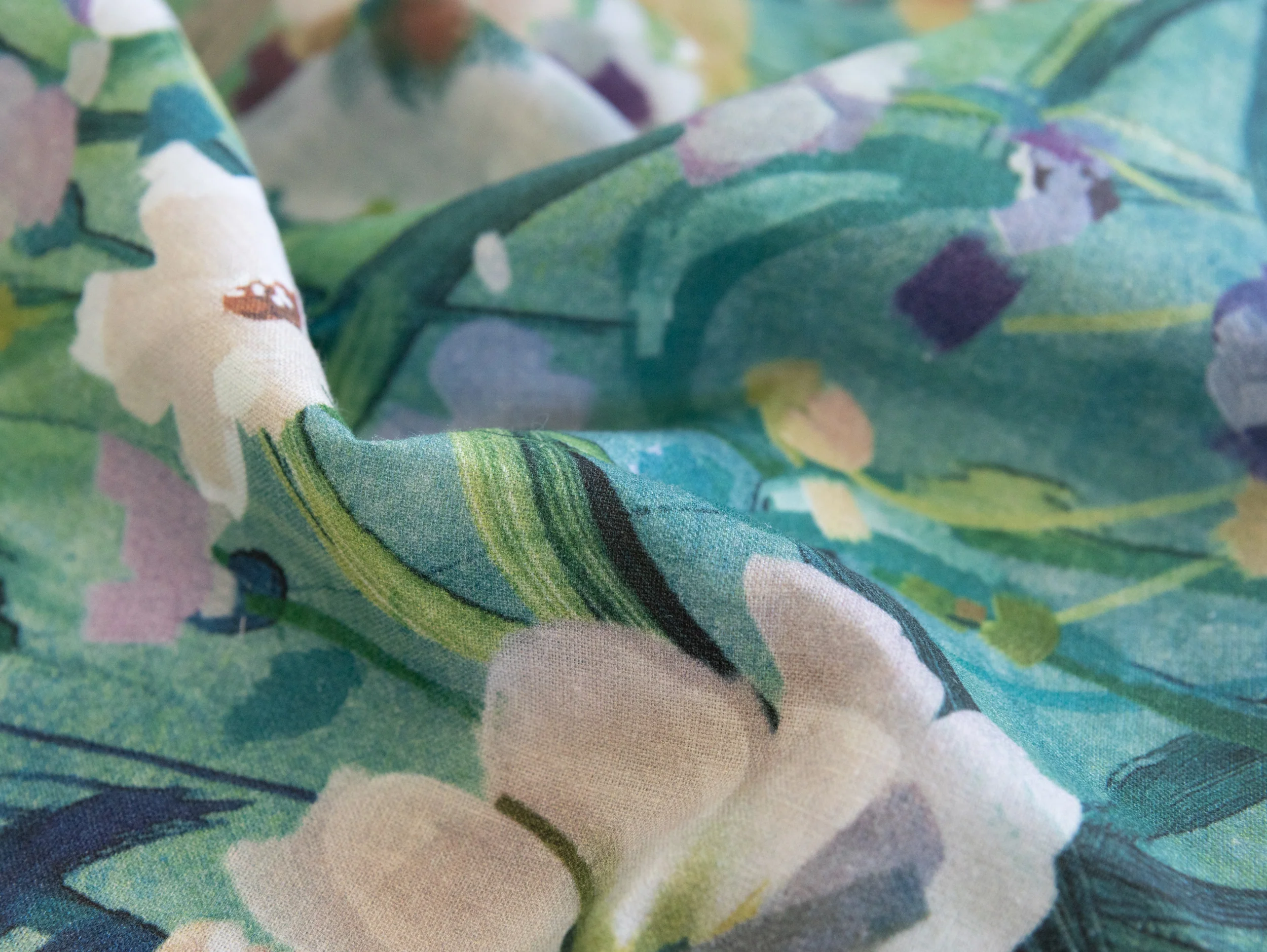 Maia Linen Filled Cushion - Mint Garden - Image 4