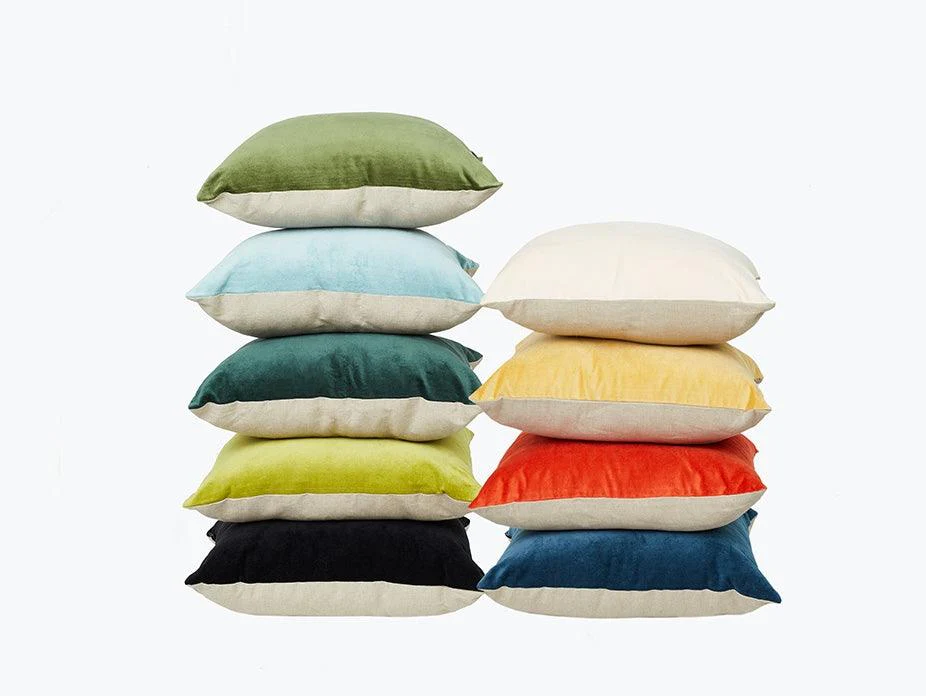 Majestic Velvet-Linen Green Filled Cushion - Image 2