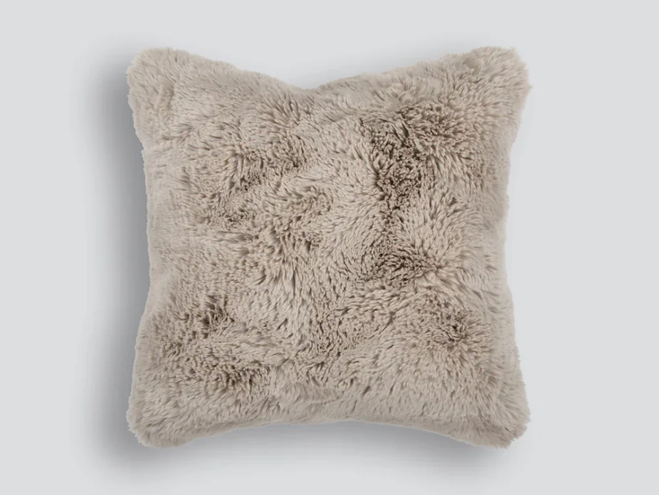 Pelage Faux Fur Filled Cushion - Taupe