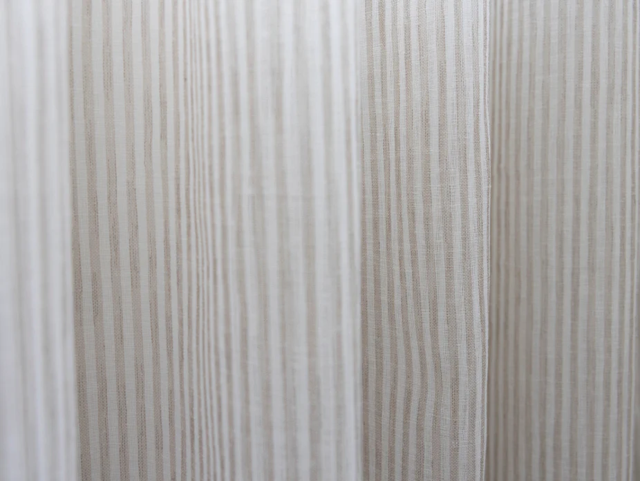 Sumner Stripe Sheer Readymade Curtains - Natural - Image 3